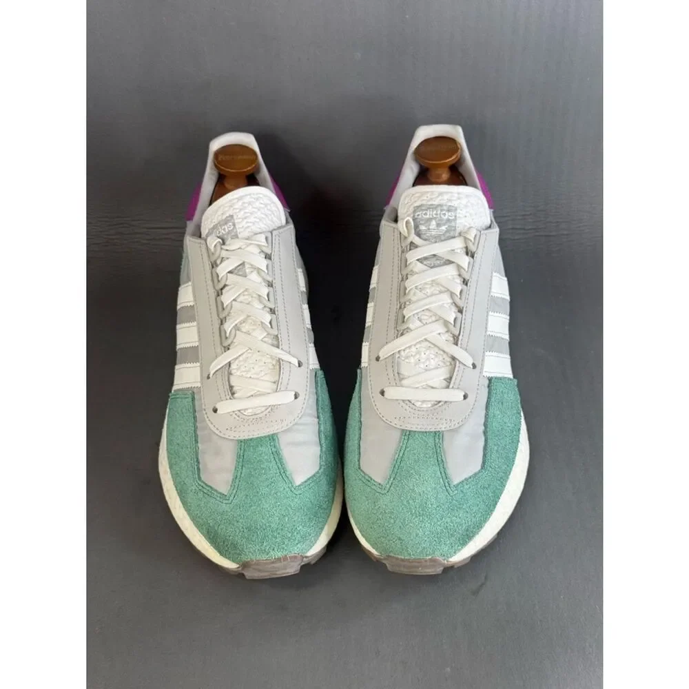 adidas Retropy E5 Grey Collegiate Green Purple athletic sneaker shoes men’s 13